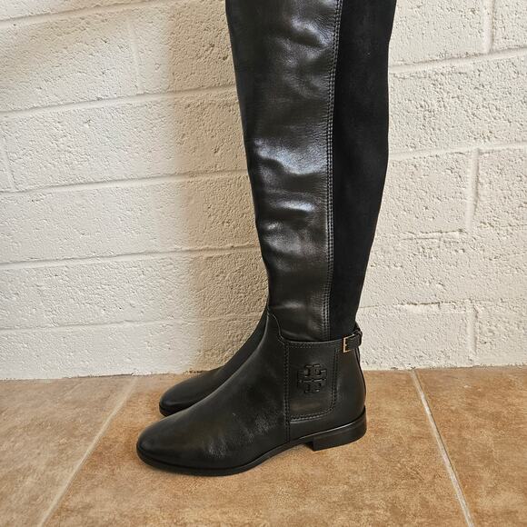 $558 Tory Burch Wyatt Black Over‎ the Knee Boots Women's Sz US 8 - Picture 5 of 10